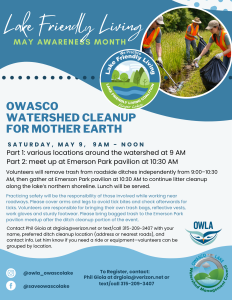 Lake Friendly Living Event Owasco Watershed Cleanup for Mother Earth
